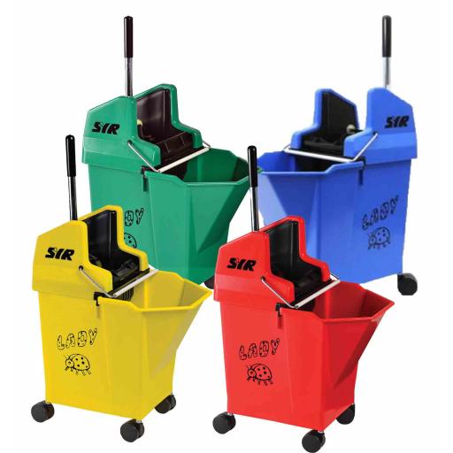 SYR Ladybug Mop Bucket & Wringer on Wheels - 9 Litre