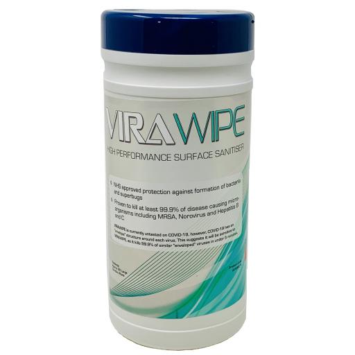 Virawipe High Performance Surface Sanitiser Tub of 80 wipes